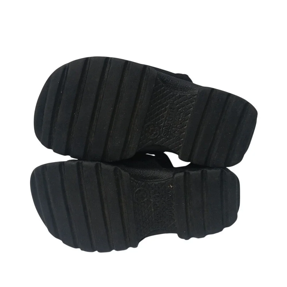 Smart Sandals Kids 5 Black Elastic Slingback‎ Fabric Upper Lug Sole Slides